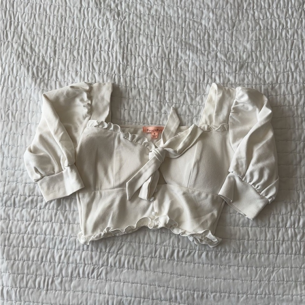 Chic White Ruffle Blouse
